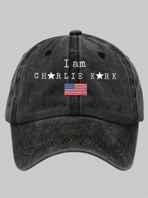 I Am Charlie Kirk Flag Print Hat 3