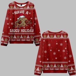 2025 Christmas Have a Saucy Holiday Ugly Christmas Sweater 0