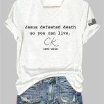 Jesus Defeated Death So You Can Live Charlie Kirk V-Neck T-Shirt