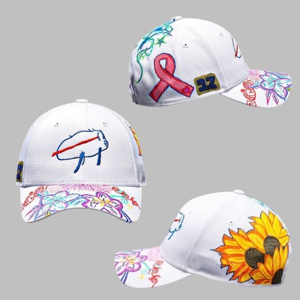 Josh Allen at Buffalo Oishei Childrens Hospital Flower Hat 1
