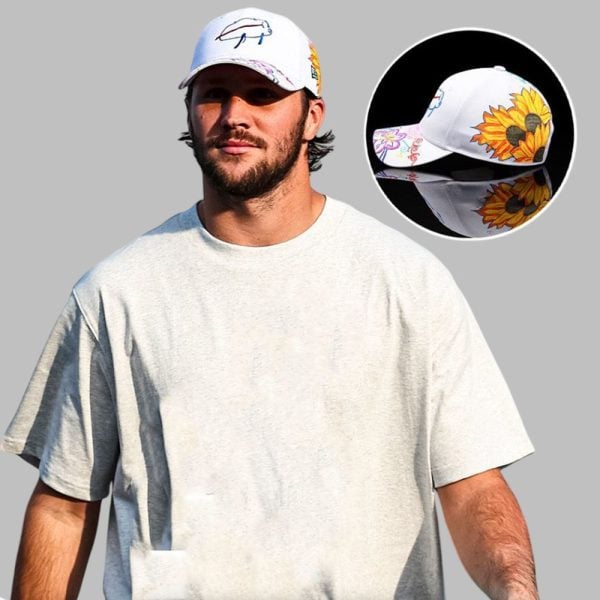 Josh Allen at Buffalo Oishei Children's Hospital Flower Hat