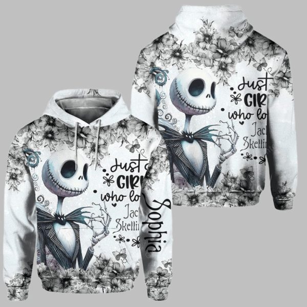 Just A Girl Who Loves Jack Skellington Combo Hoodie Leggings 2025 Halloween 1