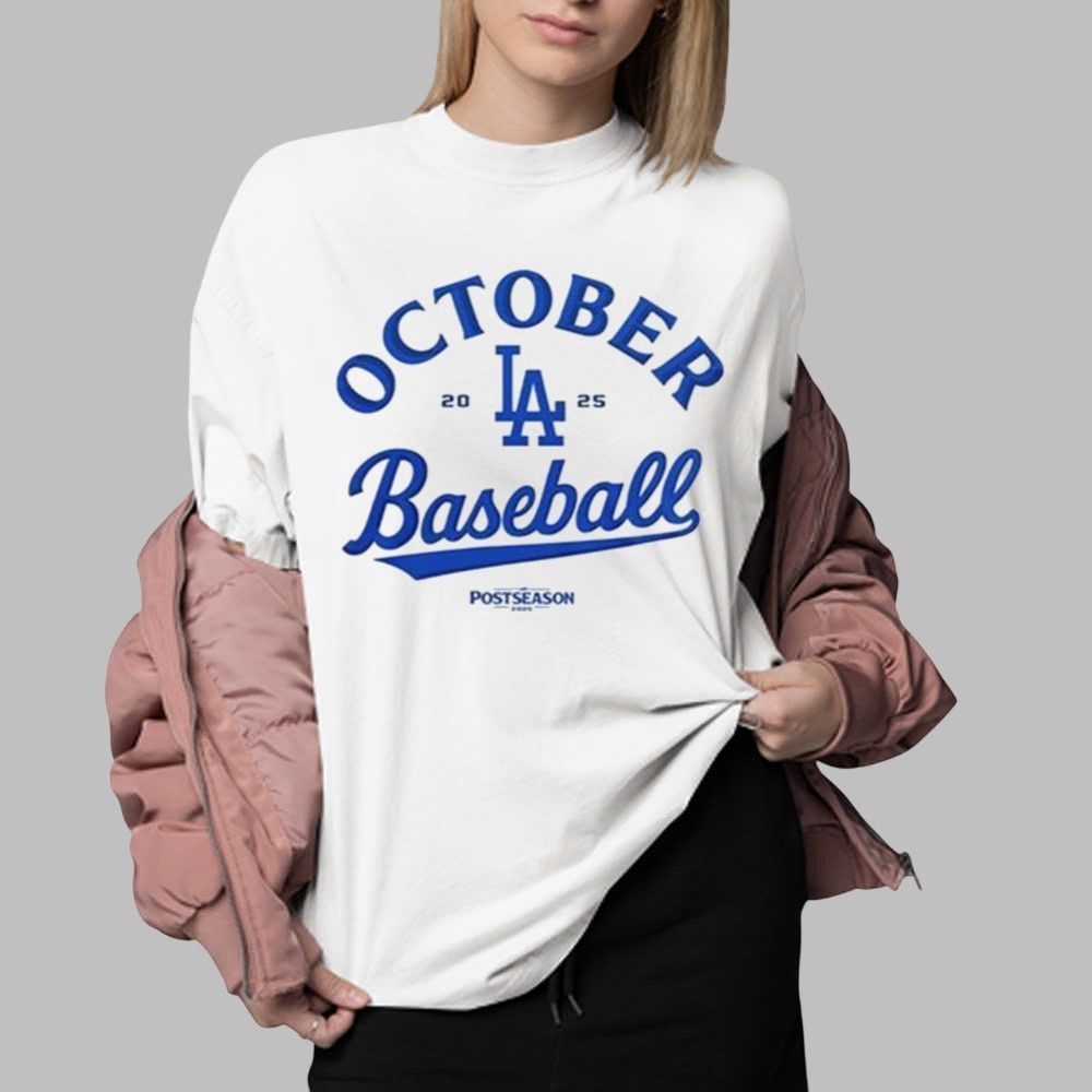 LA Dodgers Baseball October Postseason Clinched 2025 Shirt 2 LA Dodgers Baseball October Postseason Clinched 2025 Shirt 0 2