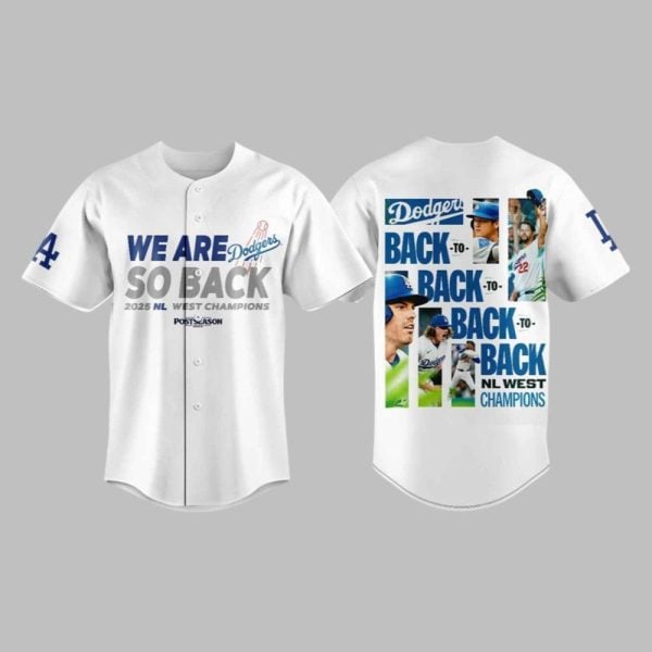 LA Dodgers We Are So Back 2025 NL West Champions Jersey 1 1
