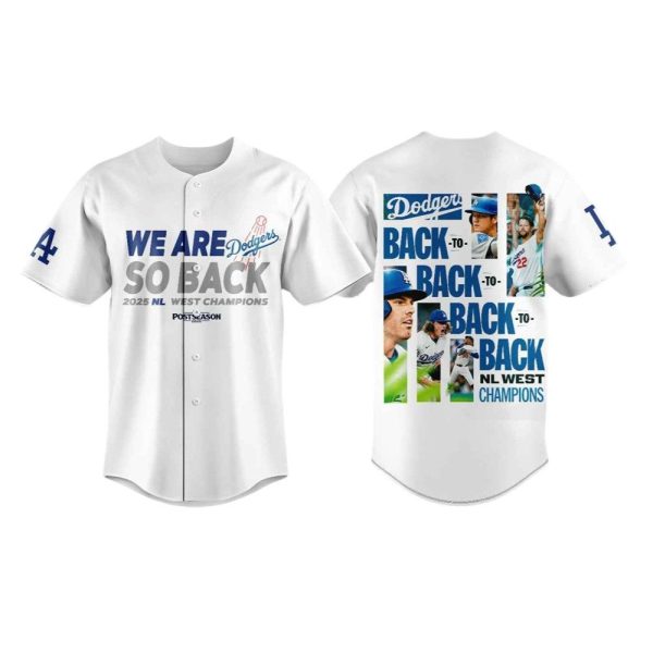 LA Dodgers We Are So Back 2025 NL West Champions Jersey 1 2