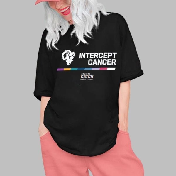 LA Rams Intercept Cancer Crucial Catch 2025 Shirt 0 1