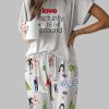 Love Actually Is All Around Christmas Casual Pajama Set 1