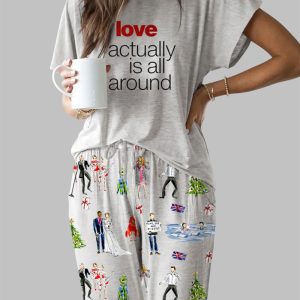 Love Actually Is All Around Christmas Casual Pajama Set 1