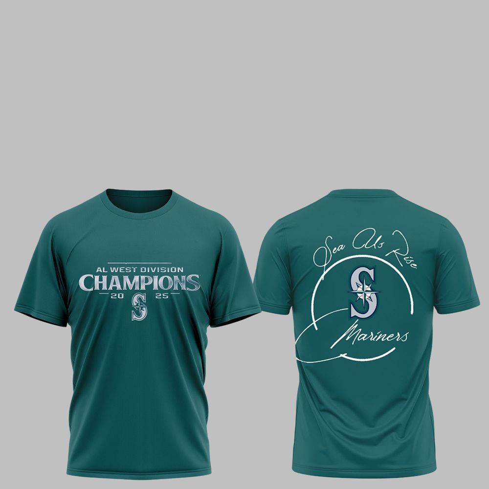 Mariners AL West Division Champions 2025 Sea Us Rise Shirt 1 Mariners AL West Division Champions 2025 Sea Us Rise Shirt 1
