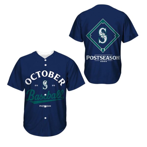 Mariners October Baseball 2025 Jersey 1 2