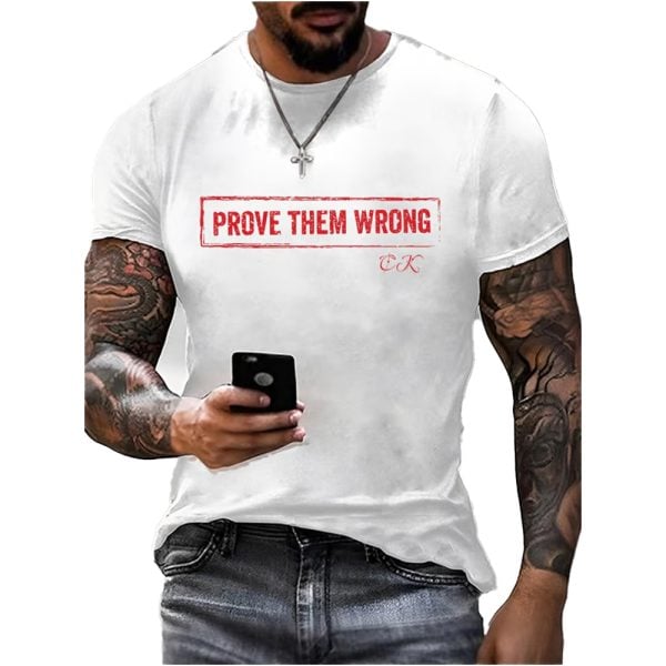 MenS Prove Them Wrong Charlie Kirk Casual Letter Print T Shirt 3