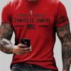 Mens America Needed Charlie Kirk I Am Charlie Printed T shirt 3