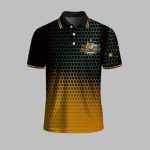 Men's Australian Kangaroo Emblem Geometric Gradient Polo Shirt