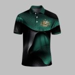 Men's Australian Kangaroo Textured Art Print Casual Business Polo Shirt
