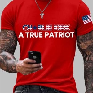 Men's Charlie Kirk A True Patriot Print T-shirt