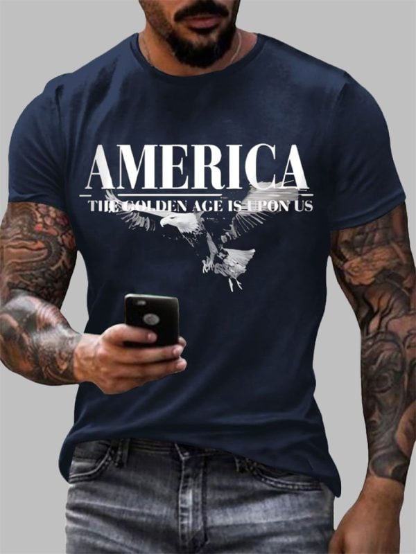 Mens Charlie Kirk America The Golden Age Is Upon Us Print T shirt 3