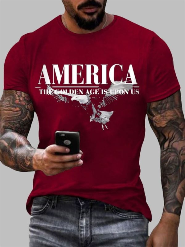 Mens Charlie Kirk America The Golden Age Is Upon Us Print T shirt 4
