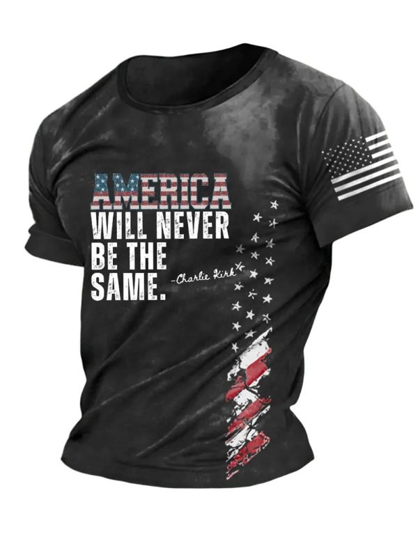 Mens Charlie Kirk America Will Never Be The Same T shirt 1