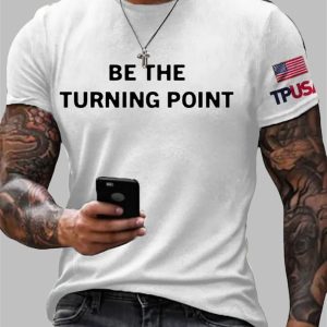 Men's Charlie Kirk Be The Turning Point USA Flag Printed T-shirt