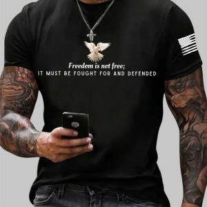 Mens Charlie Kirk FREEDOM Is Not Free Print T shirt
