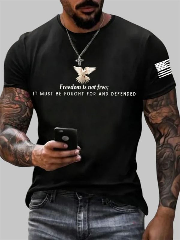 Mens Charlie Kirk FREEDOM Is Not Free Print T shirt