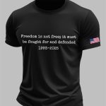 Men's Charlie Kirk Freedom Is Not Free It Must Be Fought For And Defended Print T-Shirt