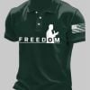 Mens Charlie Kirk Freedom Print Polo Shirt 2