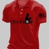 Mens Charlie Kirk Freedom Print Polo Shirt 4
