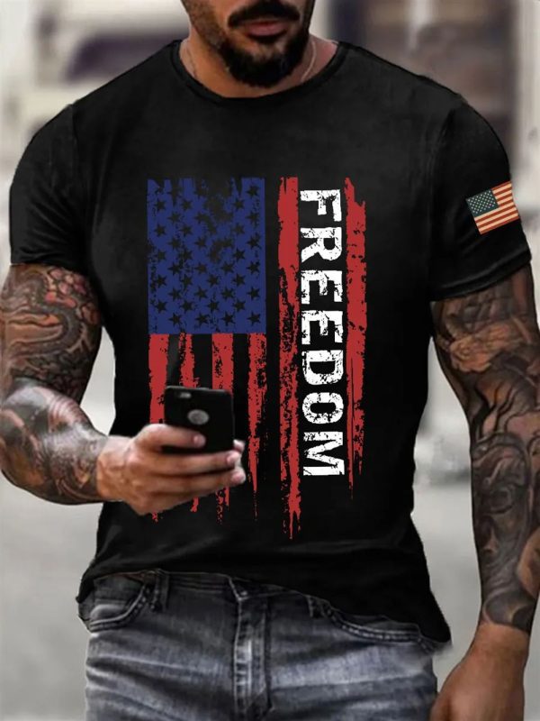 Mens Charlie Kirk Freedom Print T Shirt 2