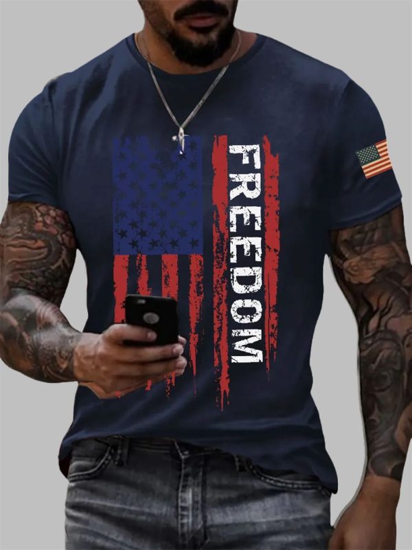 Mens Charlie Kirk Freedom Print T Shirt 3