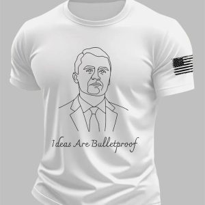 Men's Charlie Kirk Ideas Are Bulletproof Printed Casual T-shirt