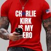 Men's Charlie Kirk My Hero Print T-Shirt