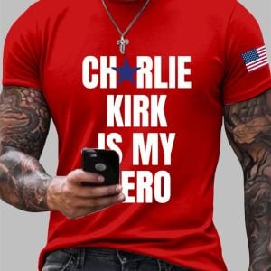 Men's Charlie Kirk My Hero Print T-Shirt
