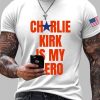 Mens Charlie Kirk My Hero Print T Shirt 2