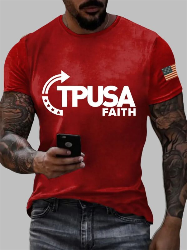Mens Charlie Kirk TPUSA Faith T shirts 2