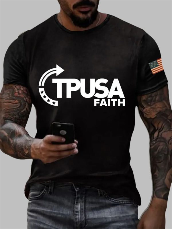 Mens Charlie Kirk TPUSA Faith T shirts 3