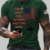 Mens Charlie Kirk They Shot The Words Not The Man Turning Point USA Print Short Sleeve T Shirt 4