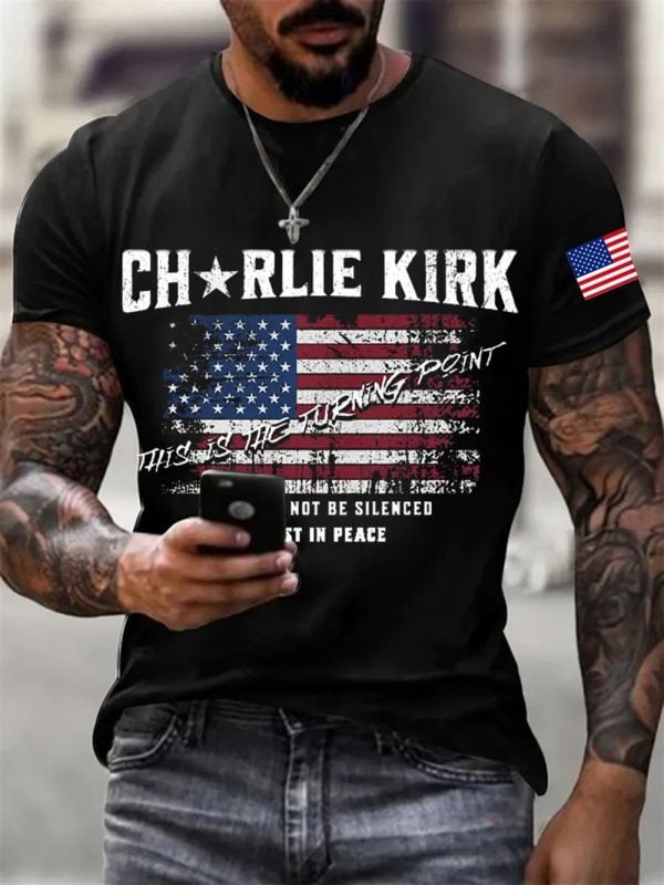Men's Charlie Kirk This Is The Turning Point Print T-Shirt