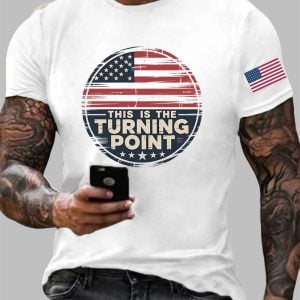 Men's Charlie Kirk This Is The Turning Point Printed T-shirt