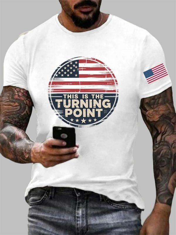 Men's Charlie Kirk This Is The Turning Point Printed T-shirt