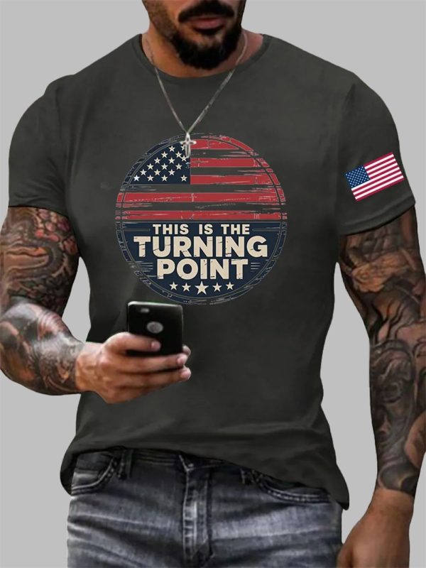 Mens Charlie Kirk This Is The Turning Point Printed T shirt 2