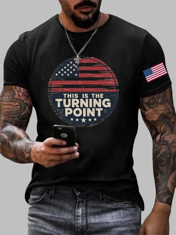 Mens Charlie Kirk This Is The Turning Point Printed T shirt 4