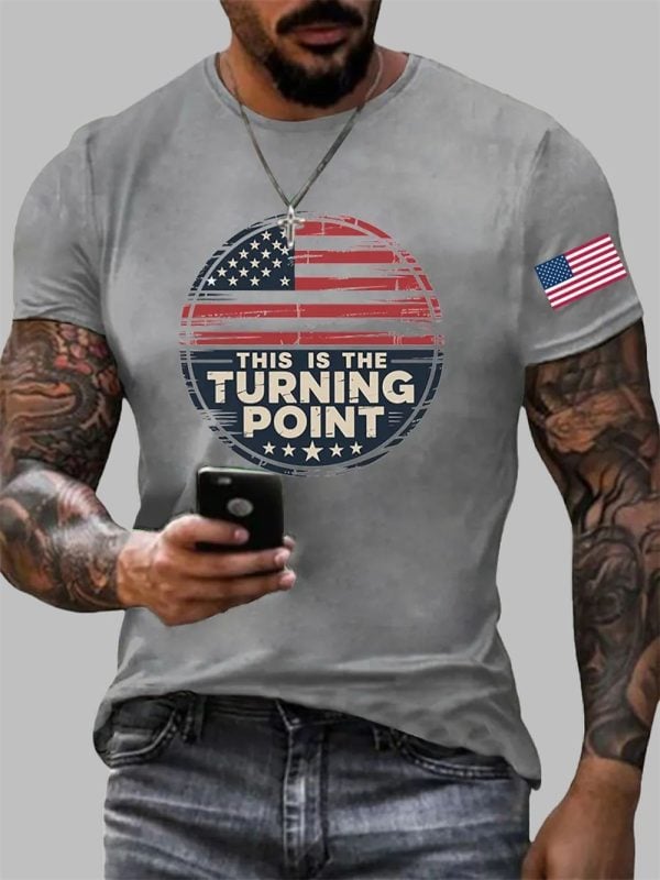Mens Charlie Kirk This Is The Turning Point Printed T shirt 5