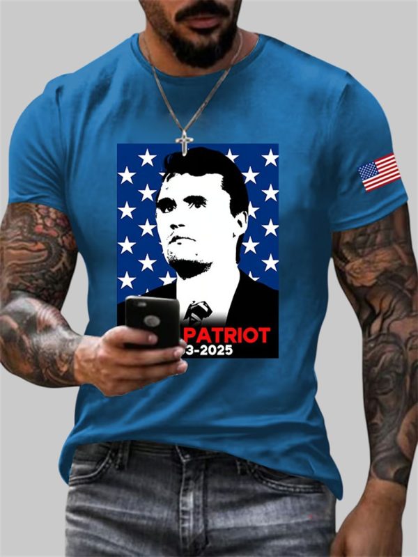 Men's Charlie Kirk True Patriot Print T-Shirt