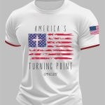Men's Charlie Kirk Turning Point Flag Cross Short Sleeves T-shirt