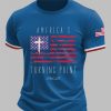 Mens Charlie Kirk Turning Point Flag Cross Short Sleeves T shirt 2