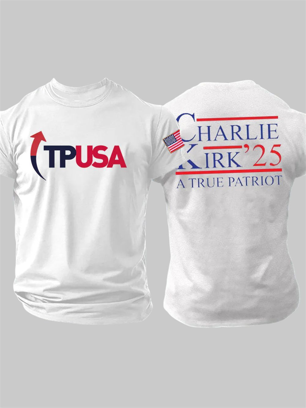 Mens Charlie Kirk Turning Point imitation cotton short sleeved T shirt 1 Men's Charlie Kirk Turning Point Short-sleeved T-shirt