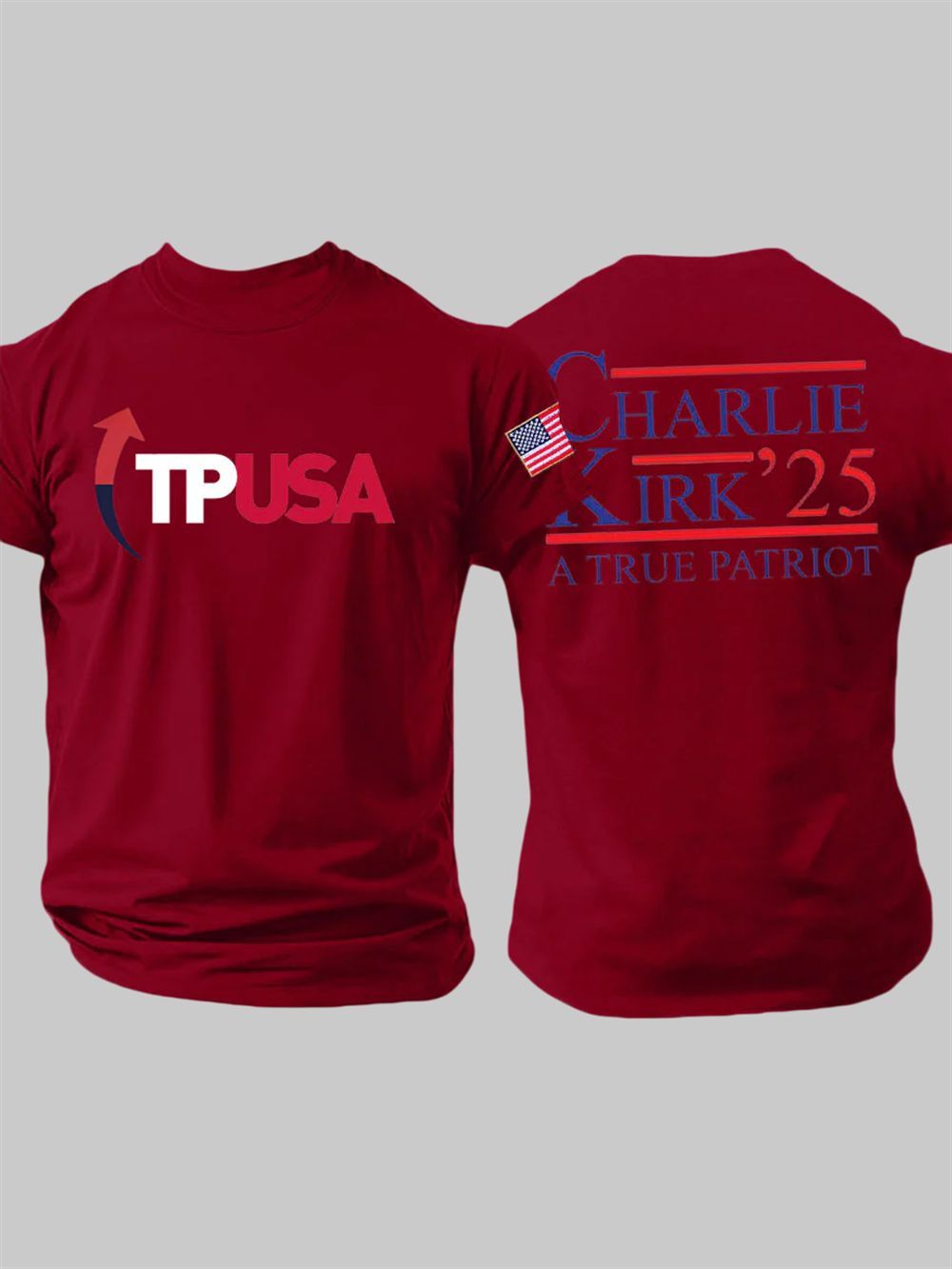 Men's Charlie Kirk Turning Point Short-sleeved T-shirt 2 Mens Charlie Kirk Turning Point imitation cotton short sleeved T shirt 2