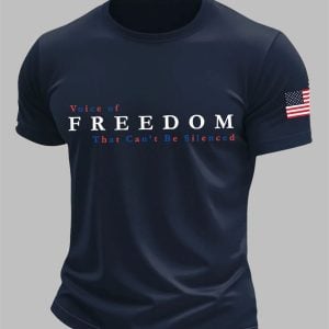 Men's Charlie Kirk Voice of Freedom That Can't Be Silenced Printed Casual T-shirt