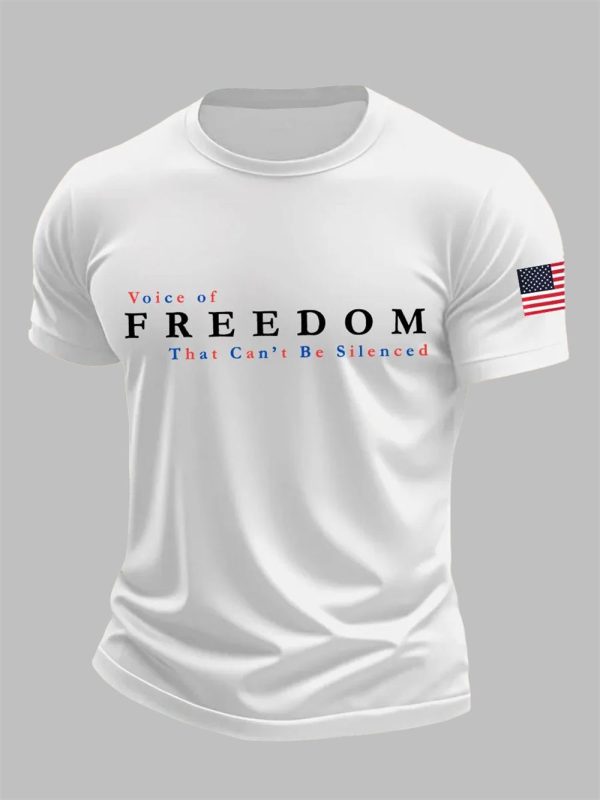 Mens Charlie Kirk Voice of Freedom That Cant Be Silenced Printed Casual T shirt 2